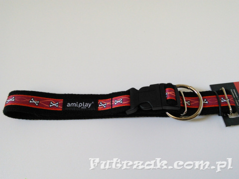 Obroża PX 34-55cm/kości bordowe Obroża PX 34-55cm/kości bordowe