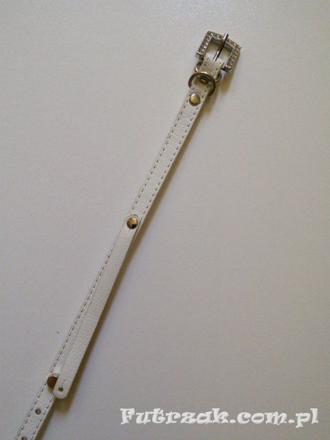 Obroża wężowa skóra drobna/biała/33cm Obroża wężowa skóra drobna/biała/33cm