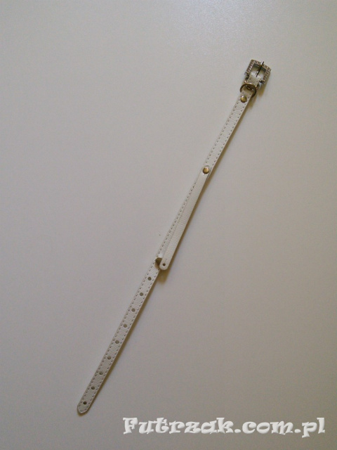 Obroża wężowa skóra drobna/biała/33cm Obroża wężowa skóra drobna/biała/33cm