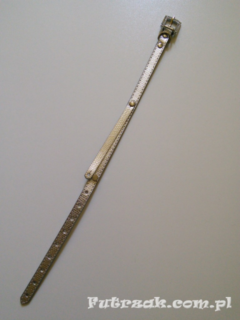 Obroża wężowa skóra drobna/srebrna/33cm Obroża wężowa skóra drobna/srebrna/33cm