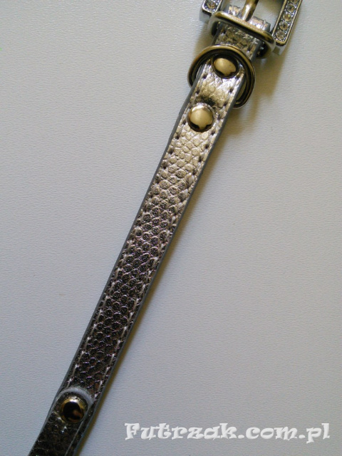 Obroża wężowa skóra drobna/srebrna/33cm Obroża wężowa skóra drobna/srebrna/33cm