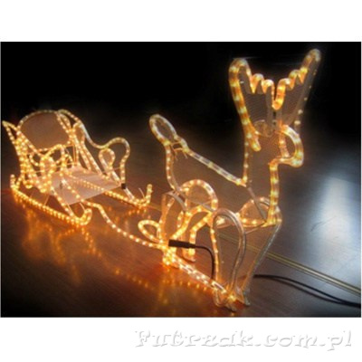 RENIFER Z SANIAMI Z WĘŻA ŚWIETLNEGO-432LAMPKI RENIFER Z SANIAMI Z WĘŻA ŚWIETLNEGO-432LAMPKI