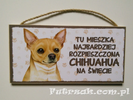 Tabliczka drewniana z motywem i napisem-Chihuahua