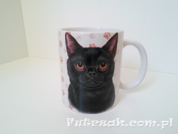 Kubek ceramiczny z motywem-Kot Czarny
