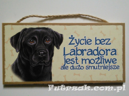 Tabliczka drewniana z motywem i napisem-Labrador