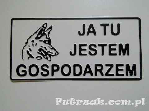 Tabliczka ostrzegawcza, metalowa-"JA TU JESTEM..." Tabliczka ostrzegawcza, metalowa-"JA TU JESTEM..."