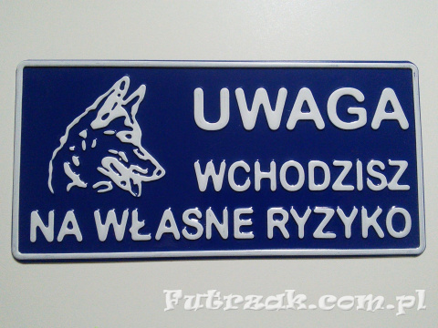 Tabliczka ostrzegawcza, metalowa-"UWAGA WCHODZISZ..." Tabliczka ostrzegawcza, metalowa-"UWAGA WCHODZISZ..."