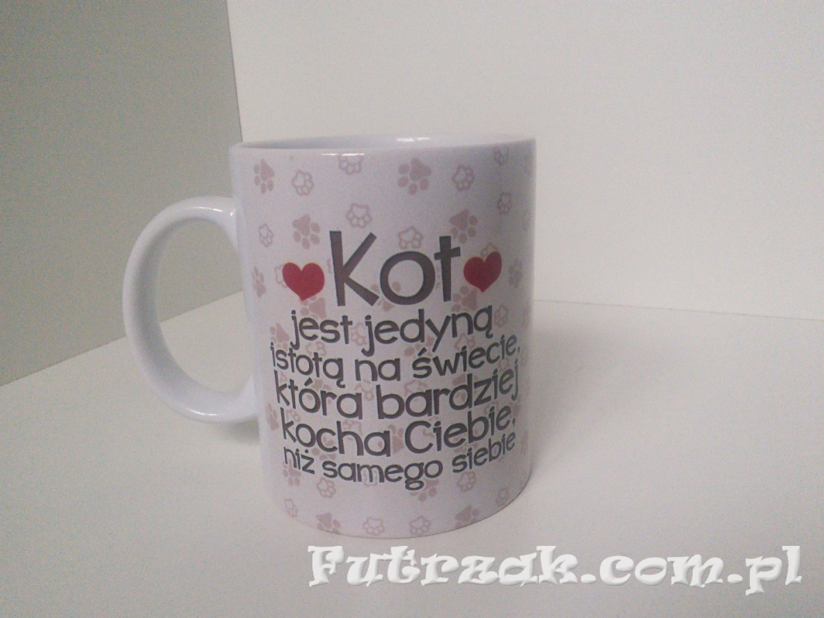 Kubek ceramiczny z motywem-Kot Szary Kubek ceramiczny z motywem-Kot Szary