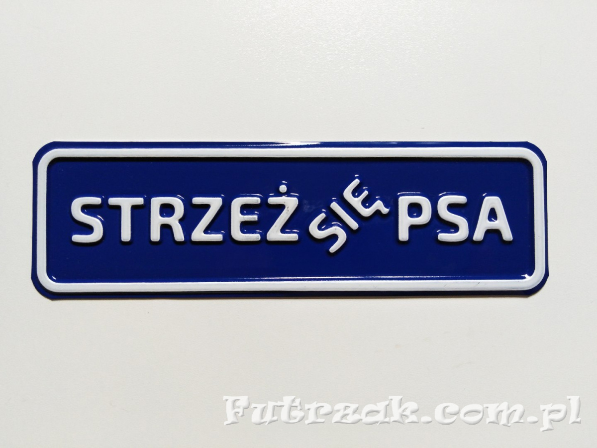 Tabliczka ostrzegawcza, metalowa-"STRZEŻ SIĘ PSA" Tabliczka ostrzegawcza, metalowa-"STRZEŻ SIĘ PSA"