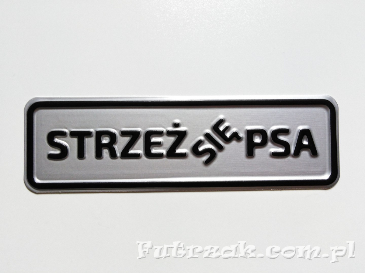 Tabliczka ostrzegawcza, metalowa-"STRZEŻ SIĘ PSA" Tabliczka ostrzegawcza, metalowa-"STRZEŻ SIĘ PSA"