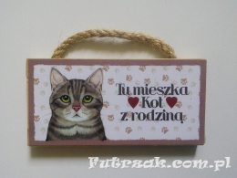 Tabliczka z magnesem-Kot Szary
