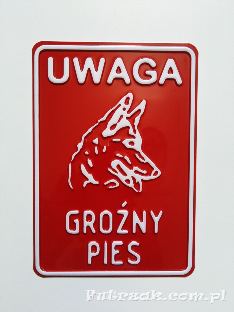 Tabliczka ostrzegawcza, metalowa-"UWAGA GROŹNY PIES" Tabliczka ostrzegawcza, metalowa-"UWAGA GROŹNY PIES"