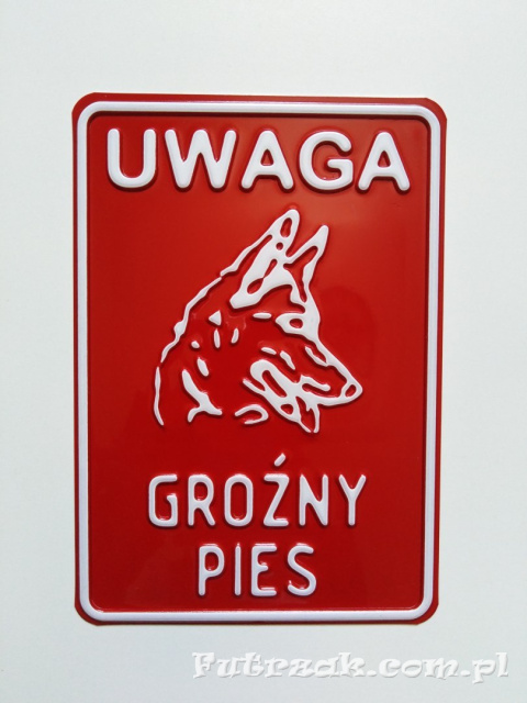 Tabliczka ostrzegawcza, metalowa-"UWAGA GROŹNY PIES" Tabliczka ostrzegawcza, metalowa-"UWAGA GROŹNY PIES"