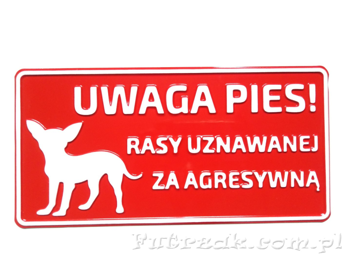 Tabliczka ostrzegawcza, metalowa-"UWAGA PIES!..." Tabliczka ostrzegawcza, metalowa-"UWAGA PIES!..."