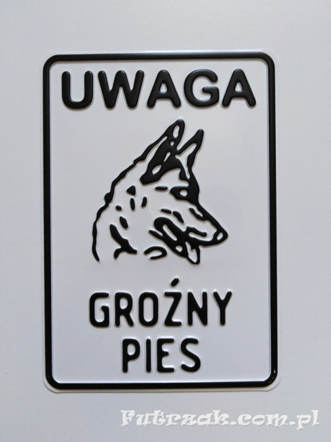 Tabliczka ostrzegawcza, metalowa-"UWAGA GROŹNY PIES" Tabliczka ostrzegawcza, metalowa-"UWAGA GROŹNY PIES"