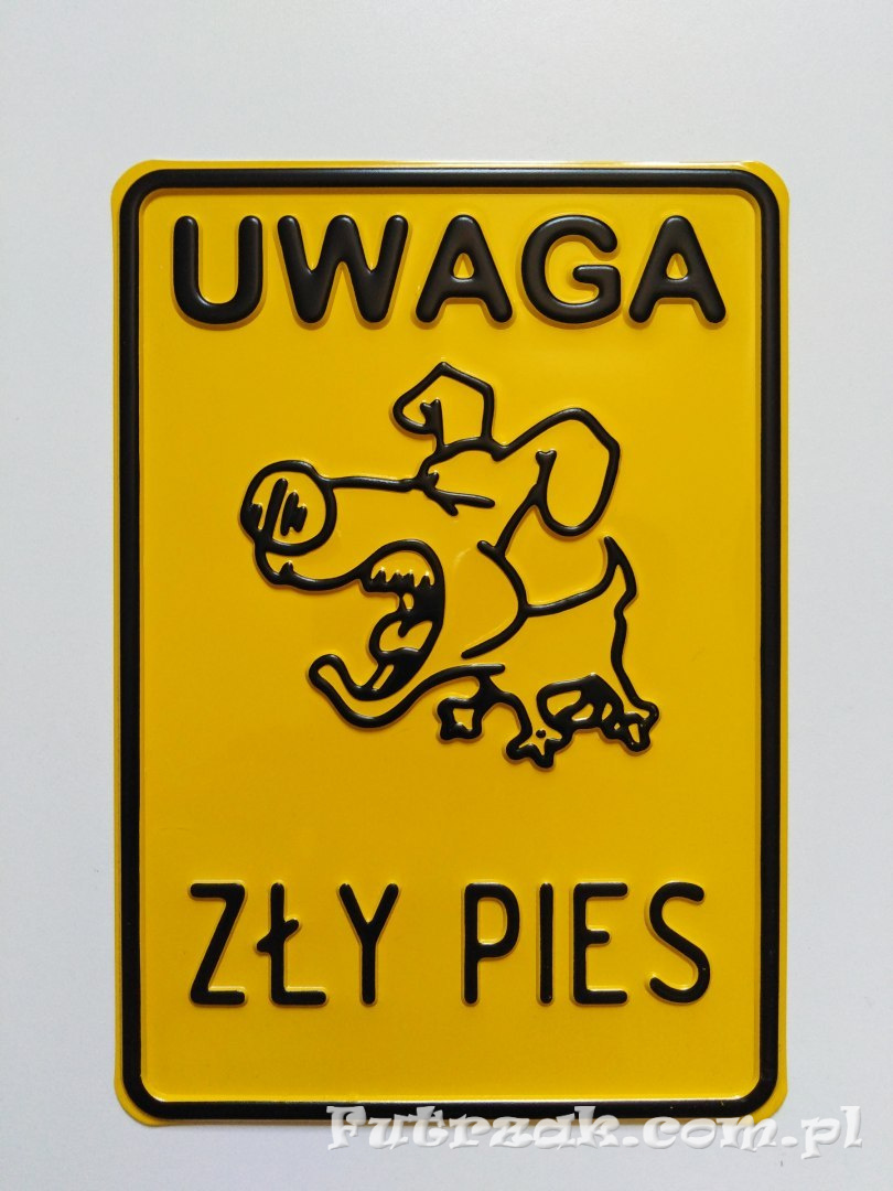 Tabliczka ostrzegawcza, metalowa-"UWAGA ZŁY PIES" Tabliczka ostrzegawcza, metalowa-"UWAGA ZŁY PIES"