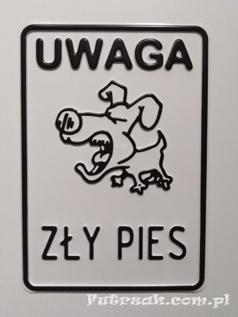 Tabliczka ostrzegawcza, metalowa-"UWAGA ZŁY PIES" Tabliczka ostrzegawcza, metalowa-"UWAGA ZŁY PIES"