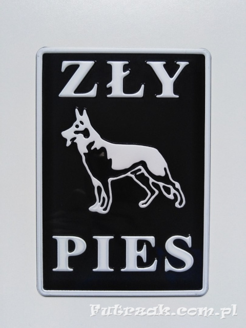 Tabliczka ostrzegawcza, metalowa-"ZŁY PIES" Tabliczka ostrzegawcza, metalowa-"ZŁY PIES"