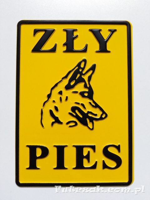 Tabliczka ostrzegawcza, metalowa-"ZŁY PIES" Tabliczka ostrzegawcza, metalowa-"ZŁY PIES"