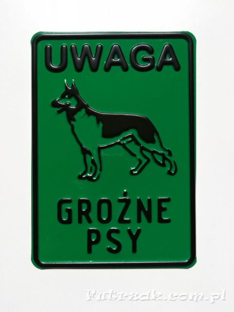 Tabliczka ostrzegawcza, metalowa-"UWAGA GROŹNE PSY" Tabliczka ostrzegawcza, metalowa-"UWAGA GROŹNE PSY"