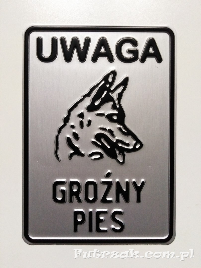 Tabliczka ostrzegawcza, metalowa-"UWAGA GROŹNY PIES" Tabliczka ostrzegawcza, metalowa-"UWAGA GROŹNY PIES"