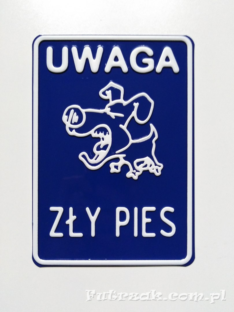 Tabliczka ostrzegawcza, metalowa-"UWAGA ZŁY PIES" Tabliczka ostrzegawcza, metalowa-"UWAGA ZŁY PIES"