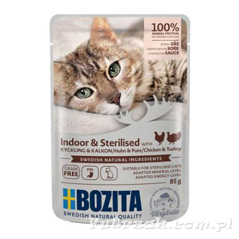 Bozita Indoor&Sterilised z kurczakiem i indykiem 85g