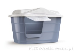 Toaleta/Legowisko 2 w 1 VILLA w kształcie domku szara