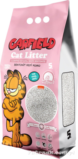 Żwirek Garfield biały bentonit baby powder 5l