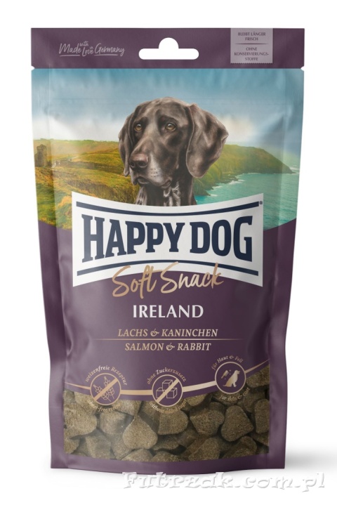 Happy Dog Soft Snack Irlandia łosoś i królik 100g