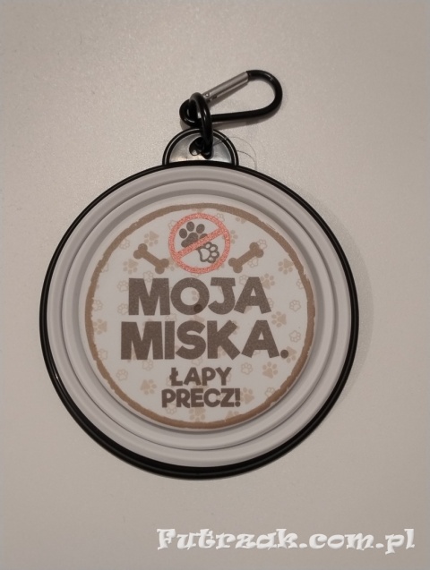 Miska podróżna, składana "TO GO" MOJA MISKA. ŁAPY PRECZ!