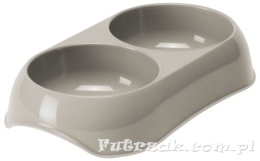 Miska podwójna Gusto 2x0,2l ciepło szara