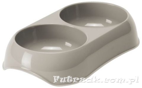 Miska podwójna Gusto 2x0,2l ciepło szara