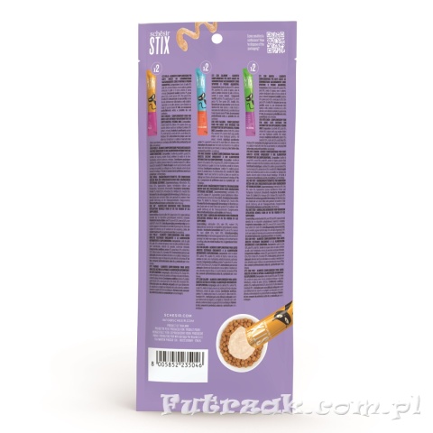 Schesir Stix multipack-kurczak/kaczka/łosoś 6x15g przysmak dla kota