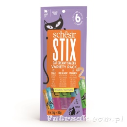 Schesir Stix multipack-kurczak/kaczka/łosoś 6x15g przysmak dla kota