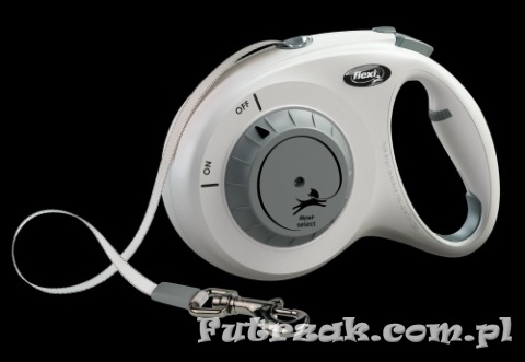 Smycz automatyczna Flexi Select tape 0-7m do 25 kg jasnoszara